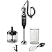 Bosch Stabmixer ErgoMixx MSM67170, Edelstahl-Mixfuß, Universalzerkleinerer, Mix- und Messbecher, Schneebesen, Ice-Crush-Klinge, leichtes Gehäuse, 12 Stufen plus Turbostufe, 750 W, schwarz/grau
