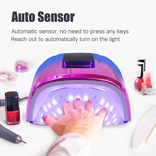 Mini Lop Cordless Uv Led Nail Lamp, 90W Gel Nail Lamp Rechargeable Professional Nail Dryer Uv Lights For Nails With Auto-Sensor 4 Timer (Purple & Blue) #TOP2