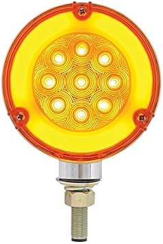 United Pacific 54 LED Red Amber Halo Glow Side Marker and Turn Signal Semi Truck Fender Lights, 2 Pack