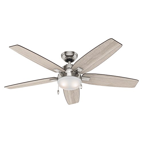 Hunter Fan 54 Inch Contemporary Ceiling Fan In Brushed Nickel With Led Light Kit (Renewed) #TOP6