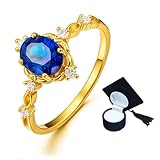 Anel De Formatura Feminino Pedras Cursos Variados Presente (Azul, 18)