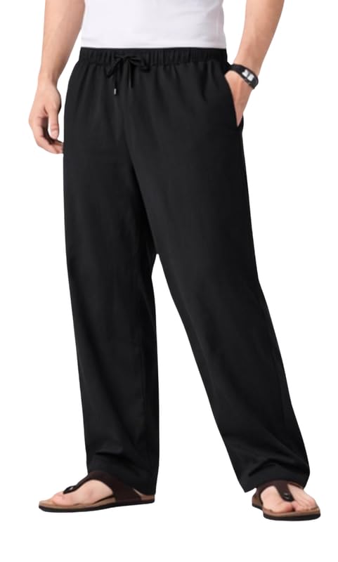Image of Men's Polyester Blend Straight Fit Track Pant with Zipper Pocket