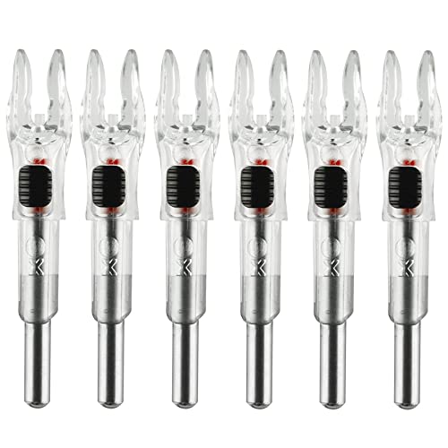 Keaup 6 Pcs X Lighted Nocks For Arrows With .204 .233 .244 .246 H, S, Gt Bushings, On/Off Switch (Red) #TOP1