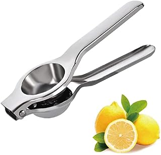Manual Lemon Squeezers - Heavy Duty Stainless Steel - Juice Extractor Single Press Handheld Lime Squeezer Citrus Juicer hand - Quick and Effective Juicing, Super Easy to Clean, Silver