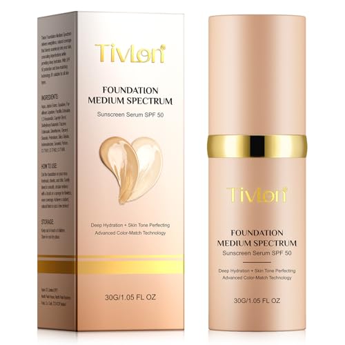 Foundation 4 in 1 - Medium Spectrum with SPF 50+, Anti-Aging, Concealer, Sun Protection, Hydrating...