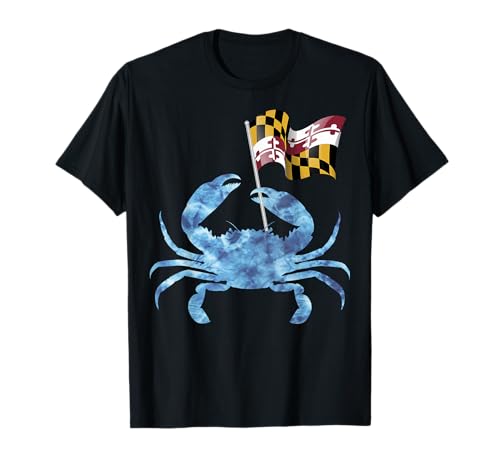 Maryland Blue Crab Flag of Maryland Family Vacation Camping T-Shirt