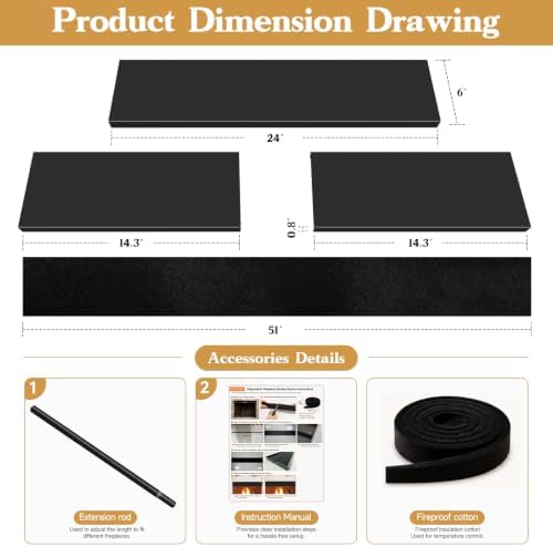 Adjustable Fireplace Smoke Guard, Fireplace Hood Deflector - 4