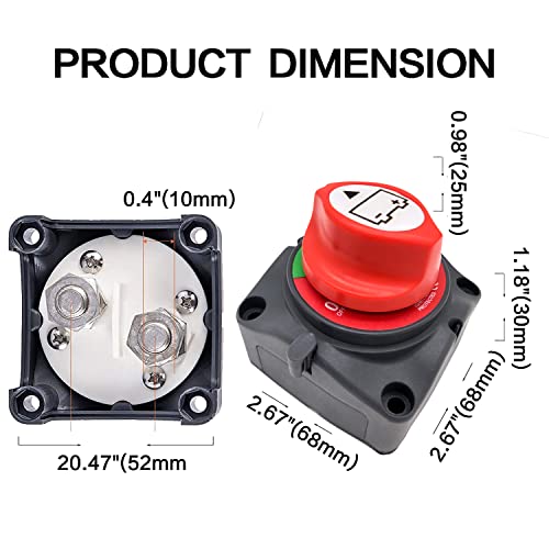 Gogonfly Battery Switch 12-48V Battery Power Cut Master Switch Disconnect Isolator Cut Off Switch For Marine Boat Car Truck Camper Rv Trailer Vehicles (On/Off) #TOP4