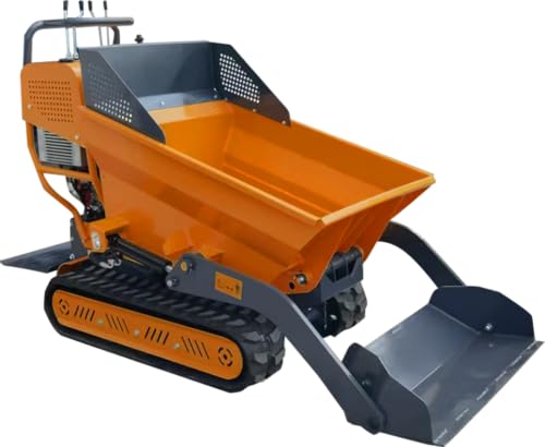 Landhonor 1100Lbs Track Dumper Self Loading Cart Track Barrow 208cc 6.5HP Gas Engine for Material Hauler Garden Dump Cart Landscaping Farm and Construction US Stock