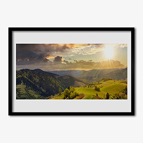 Cadre en MDF avec affiche de paysage naturel 70x50 cm pour mur