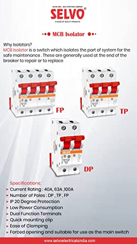 Image of SELVO DOUBLE POLE ISOLATOR (100A DOUBLE POLE)