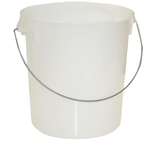 Rubbermaid Productos comerciales Contenedor redondo de plástico para almacenamiento de alimentos con asa de fianza para cocinapreparación de