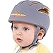 IULONEE bébé casque de protection pour enfant Chapeau infantile Tête de protection Chapeau de coton pour enfant réglable casque de sécurité Gris