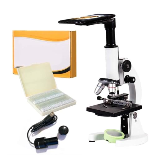 50X-1600X Magnification Compound Microscope, HD 1080P Video Camera, 8 Adjustable LED Lights, 8G TF Card for Kids and Adults