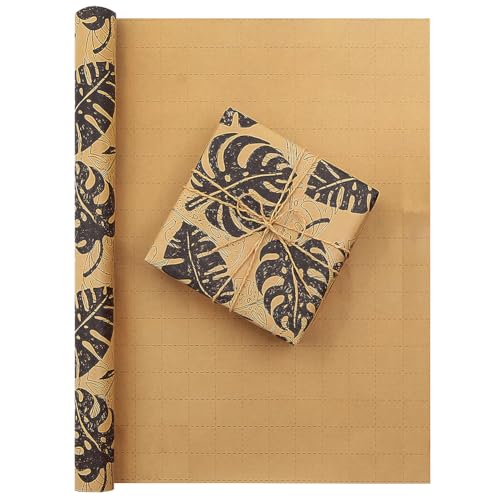 Papier cadeau tropical Monstera pour anniversaire et fête prénatale