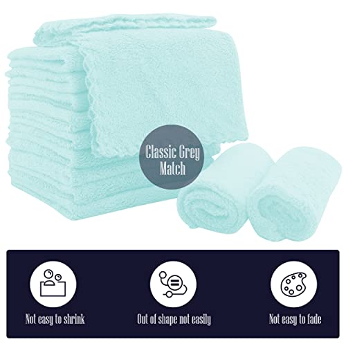 Image of 16 Pack Baby Washcloths - Luxury Coral Fleece - Extra Absorbent and Soft Wash Clothes for Newborns, Infants and Toddlers - Suitable for Sensitive Skin and New Born-Baby Shower-Frozen Blue,10x10 Inch