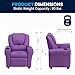 Flash Furniture Vana Vinyl Kids Recliner with Cup Holder, Headrest, and Safety Recline, Contemporary Reclining Chair for Kids, Supports up to 90 lbs., Lavender