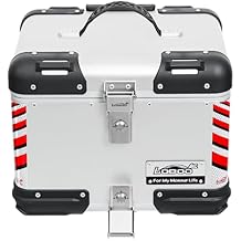 Loboo Motorcycle Top Case 36L for BMW R1200GS/R1250GS2021 TIBET-B SERIES Aluminum Alloy Motorbike Tail Box with Leather Lining, Waterproof Detachable Motorcycle Top Box