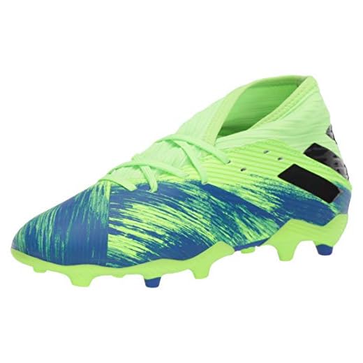 adidas Men's Nemeziz 19.3 Firm Ground Soccer Shoe, Signal Green/Black/Team Royal Blue, 7.5 M US