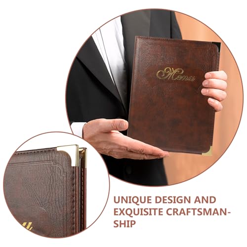 Couverture de menu A4 en cuir café pour restaurant et bar - 7