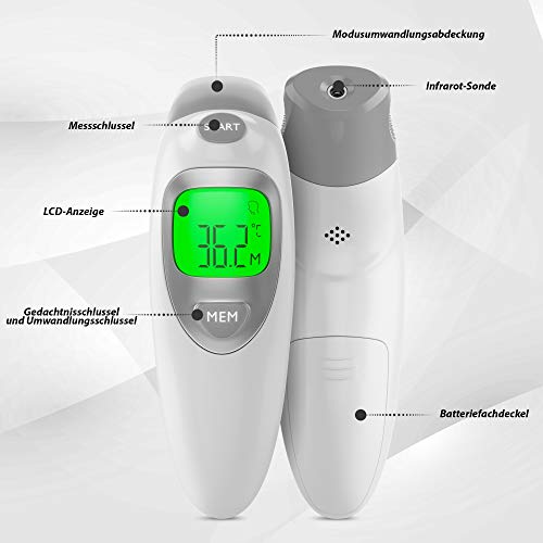 TKLOVIN Baby oor en voorhoofd thermometer, professionele infrarood digitale medische thermometer met koorts waarschuwing… - Image 3