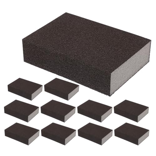 Beaupretty 12pcs Polishing Sponge Set with 120# Grit Low-Density Grinding Blocks Elastic Sanding Pads for Wood Furniture and Industrial Finishing