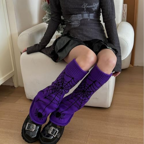 Image of WODECASA Girls Kawaii Leg Warmers Knitted Flared Leg Sleeves Goth Crochet Baggy Cuff Ankle Heap Socks