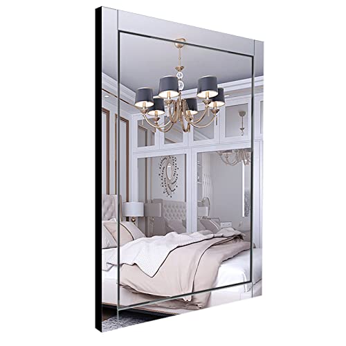 Image of Syndra 24x 32 Rectangular Mirror for Bathroom, Bathroom Mirrors for Over Sink, Wall Mounted Vanity Mirror with Tempered Glass, Rust-Resistant Solid Wood Frame for Bathroom, Bedroom, Living Room