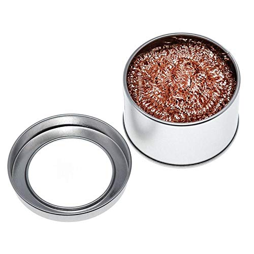 Image of Soldering Tip Cleaner Kit Soldering Iron Tip Cleaner for Solder Tip Cleaning with Brass Ball Wire, Desoldering Wick, Spare Nozzle, Heat Resistance Hose, 2PCS Sponge
