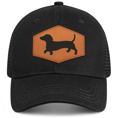Image of Dachshund Baseball Cap for Dog Lovers,Adjustable Baseball Hats for Men Women Black