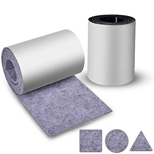 Fieltro Adhesivo Muebles,2 Rollos Fieltro Cinta(100 * 10cm 100 * 10cm*3mm) Corte...
