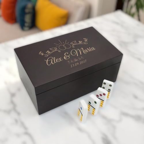 Juego de Dominó Personalizado de Madera para Boda miniatura 3