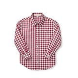 Hope & Henry Baby Boys' Poplin Button Down Shirt, 3-6 Months, Red Gingham Check