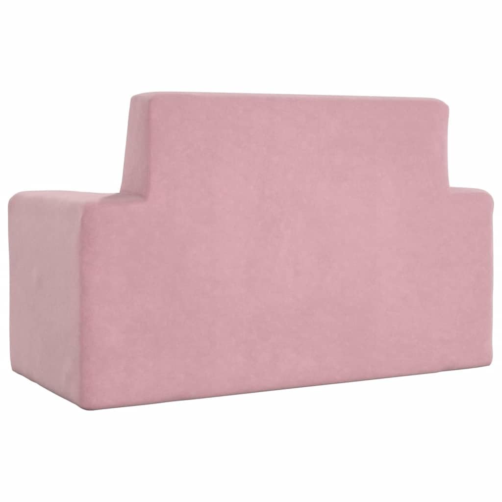 Sofa dziecięca 2-osobowa, różowa, miękka, pluszowa, wygodna, zdejmowana, trwała, do pokoju dziecięcego, mebli dla małych dzieci, nie zajmuje dużo miejsca, stolik pomocniczy, komoda do