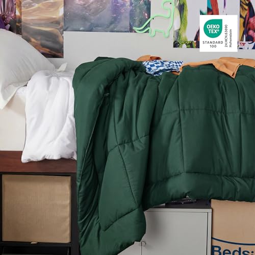 Image of Bedsure Comforter Duvet Insert - Quilted Comforters Twin XL Size, All Season Duvet, GentleSoft Down Alternative Bedding, with 8 Tabs, Gifts for Women /Men, Green, Twin XL 92 x 68 Inches