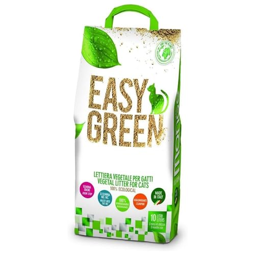 Lettiera Easy Green Gatto | Gatti | Furetti | Rettili - Cat 10 Litri - Biodegradabile WC