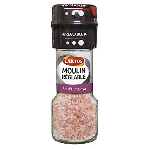 DUCROS - Moulin Réglable pour une touche de fraîcheur - Sel Himalaya 71g - Lot De 4