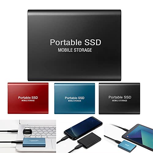 Mersuii Portable Solid State Drive For Laptop Windows 7 Mac Shockproof Type-C Mobile Hard Drive 4Tb Red #TOP2