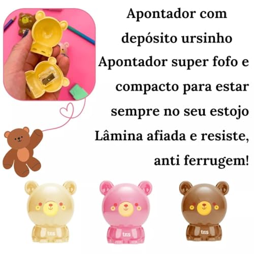 Apontador Com Depósito Tris Ursinho Display 12 Unidades