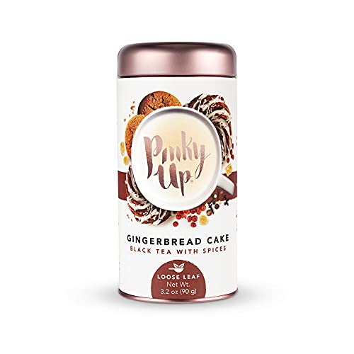 Pinky Up Gingerbread Loose Leaf Tea | Whole Leaf Organic Black Tea, 40-60Mg Caffeine Per Serving, Naturally Low Calorie & Gluten Free | 2.5 Ounce Tin, 25 Servings #TOP7