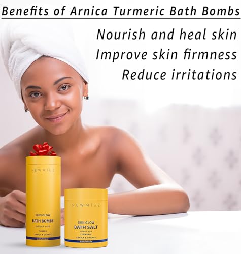 Natural Bath Bombs - Luxurious Fizzing Bubble Bath Gift for Dry Skin Hydration Moisturizing - Turmeric & Arnica Orange Essential Oil - Immerse Yourself in A Blissful Spa Bath Relaxation Stress Relief - Image 3