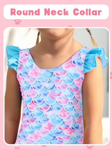 Toddler Girl Swimsuit One Piece Bathing Suit Mermaid Cute Ruffle Skirt Hawaiian Beach Swimwear3