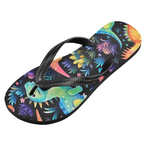Womens Flip Flops Cute Dinosaur ColorNon-Slip Casual Beach Slippers Rubber Sandals214A4597