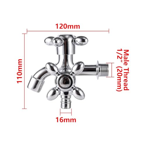Robinet d'eau à double sortie 1/2" avec commande indépendante pour l'irrigation
