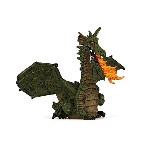 Papo - Tierfigur - Drache mit Flamme, Mythische Feuerkreatur, Kinderspielzeug ab 3 Jahren - Fantasiereise in eine verzauberte Welt