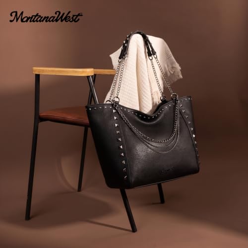 Image of Montana West Large Tote Bag for Women Oversized Shoulder Purses with Chain Handbags