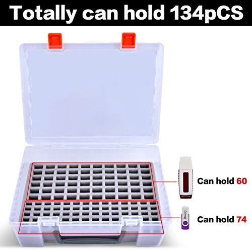 Flash Drive Case USB Memory Stick SD Card Storage Organizer- Holds 134pcs Thumb Drive Electronic Accessories Holder for Sandisk/Samsung/Inland/PNY/Netac - Thumbnail 2