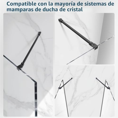Soporte de mampara de ducha SVNR de 50 cm para cristal de hasta 10 mm 8