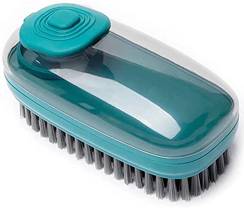Image of YANCI Soap Dispenser Scrub Cleaning Dish Brush Set Household Cleaning Tools Washing Brush for Laundry Cloth Shoe, Good Scrubber Cleaner for Bathroom Kitchen Tub Shower Sink Carpet, Green