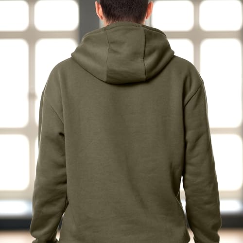 Elegant Comfort Sherpa-Lined Fleece Cotton Hoodie, Soft Breathable Casual Midweight Hooded Pullover Men Sweatshirt3